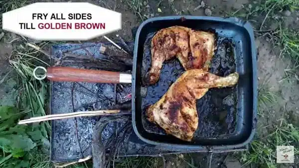 fry the chicken till golden brown
