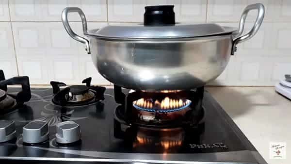 boil the stock on high flame