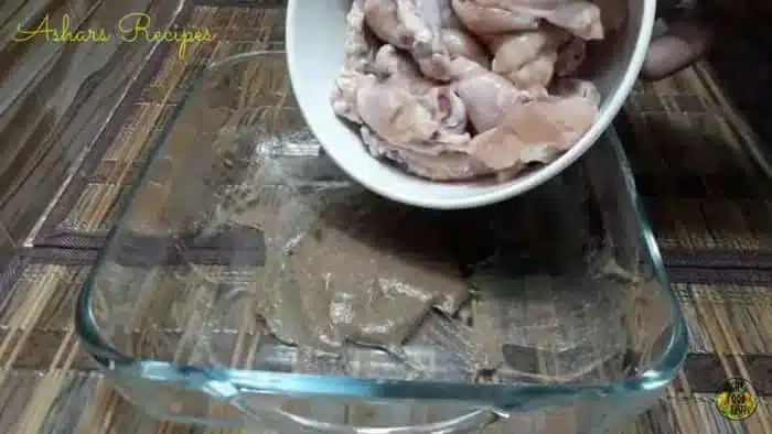 apply marinade to chicken wings