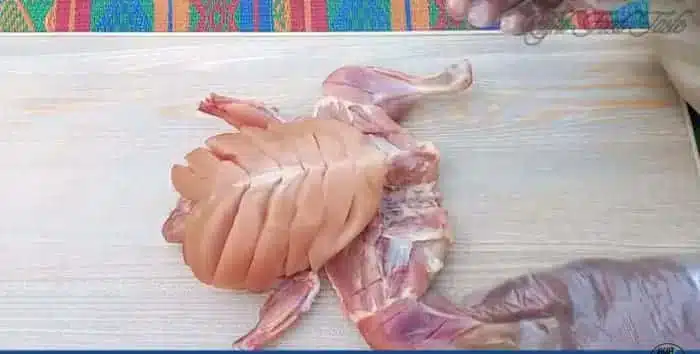apply deep cuts to the whole chicken