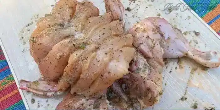 season the whole chicken and marinate