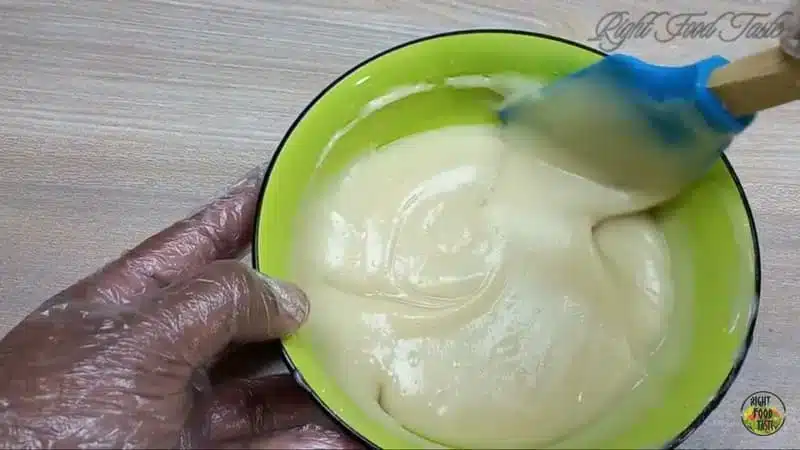 batter mixing with spatula