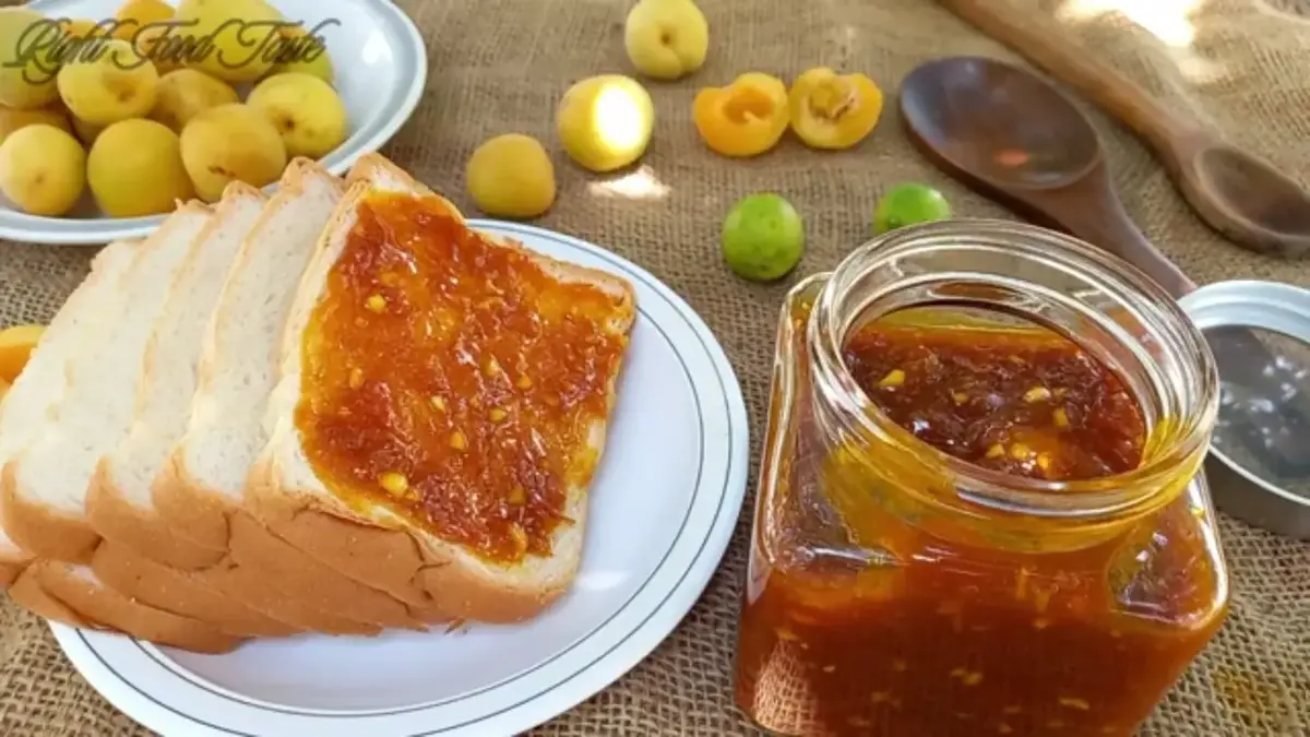 Homemade apricot jam in a jar made without pectin