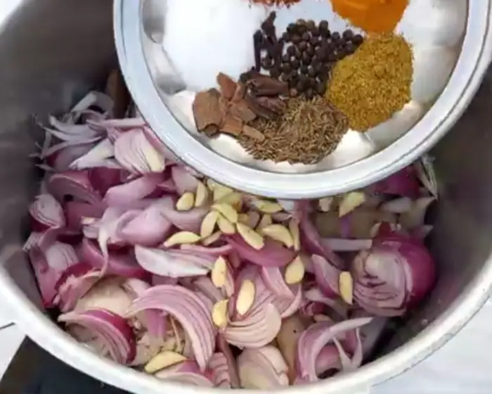 adding all the seasoning spices to the beef trotters