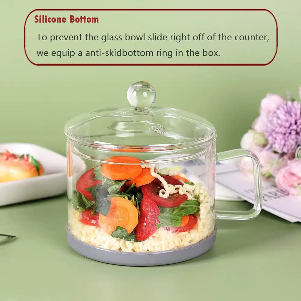 CZFWin Glass Soup Bowl with Lid and Handle, 47 FL OZ Glass Ramen Noodle Bowl Microwave Safe, Clear Glass Simmer Pot for Cooking on Stove CZFWin Glass Soup Bowl with Lid and Handle, 47 FL OZ Glass Ramen Noodle Bowl Microwave Safe, Clear Glass Simmer Pot for Cooking on Stove