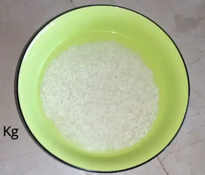 soaking of rice in water