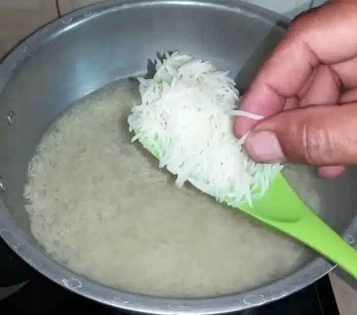 Cook the rice till al dente