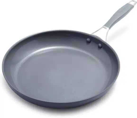 GreenPan York Hard Anodized Healthy Ceramic Nonstick 12 Frying Pan Skillet, Durable Forged Base, Scratch Resistant, Ergonomically Designed Silicone-Wrapped Handles, PFAS-Free, Gray GreenPan York Hard Anodized Healthy Ceramic Nonstick 12 Frying Pan Skillet, Durable Forged Base, Scratch Resistant, Ergonomically Designed Silicone-Wrapped Handles, PFAS-Free, Gray