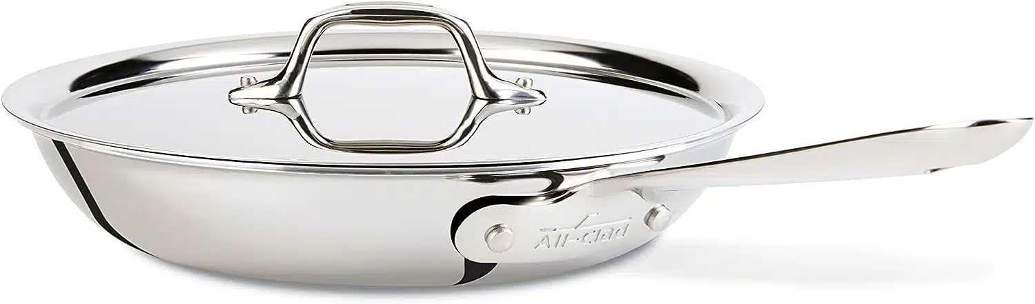 All-Clad D3 3-Ply Stainless Steel Fry Pan with Lid 10 Inch Induction Oven Broil Safe 600F Pots and Pans, Cookware All-Clad D3 3-Ply Stainless Steel Fry Pan with Lid 10 Inch Induction Oven Broil Safe 600F Pots and Pans, Cookware