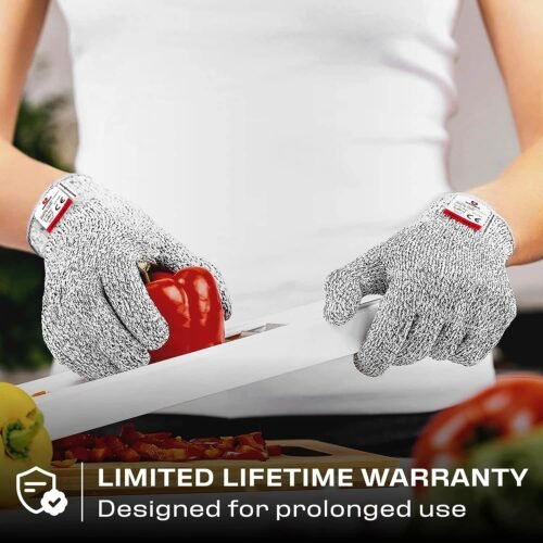 Dowellife Cut Resistant Gloves Food Grade Level 5 Protection Safety Kitchen Cuts Gloves for Oyster Shucking Fish Fillet Processing